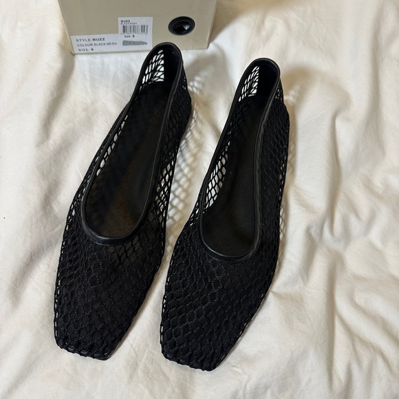 Tony Bianca Black Mesh Ballet flats NIB - Picture 6 of 7